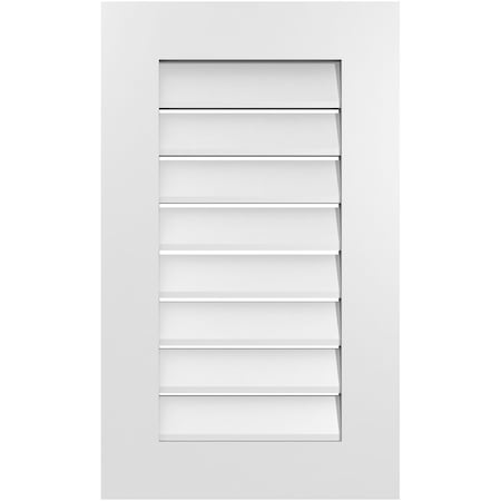 Ekena Millwork Vertical Surface Mount PVC Gable Vent: Functional, w/ 3-1/2"W x 1"P Standard Frame, 18"W x 30"H GVPVE18X3001SF